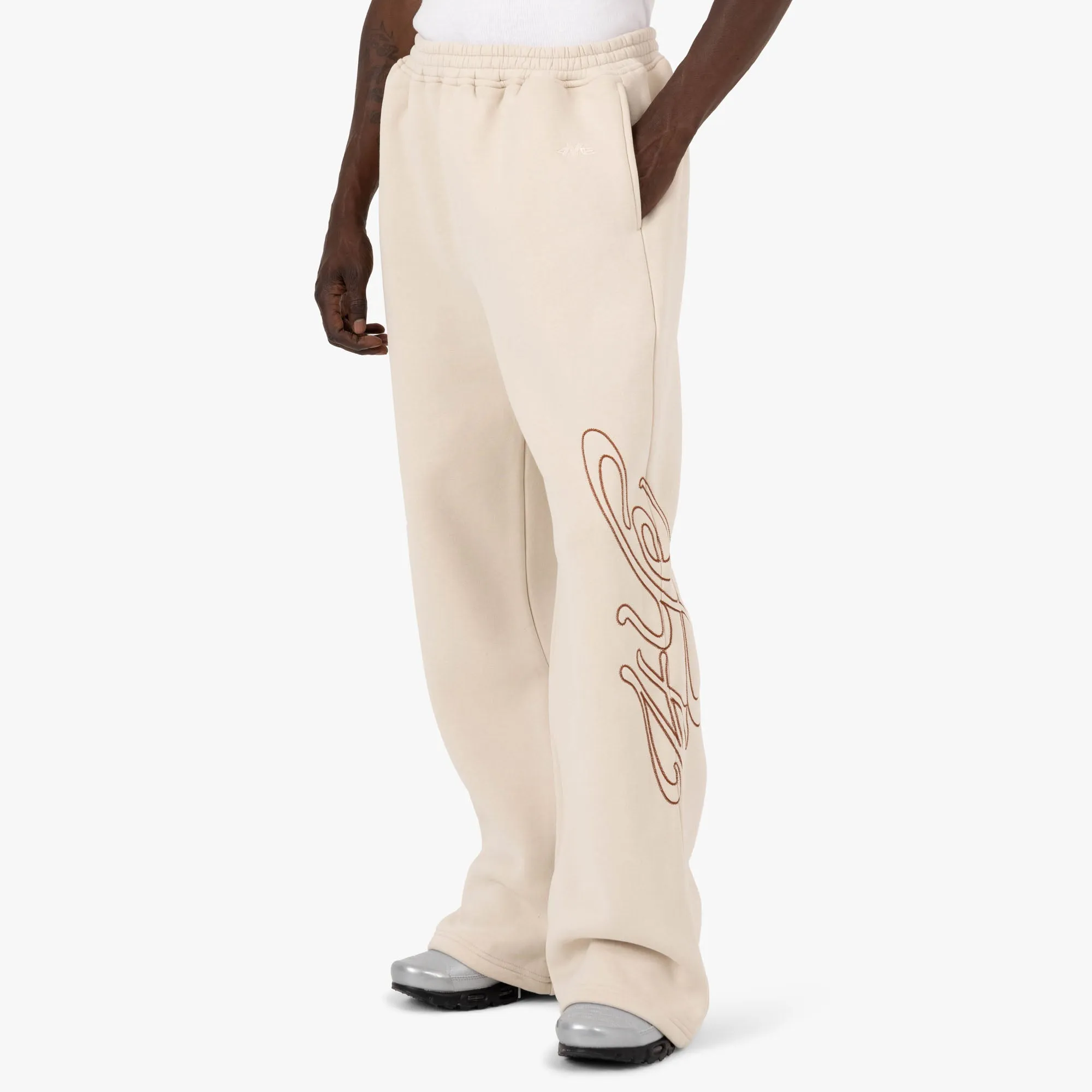 4YE Signature Wide Leg Pants Bone / Brown