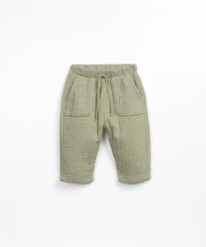 Baby Boy Bottoms | Woven Pants- Green | Play Up