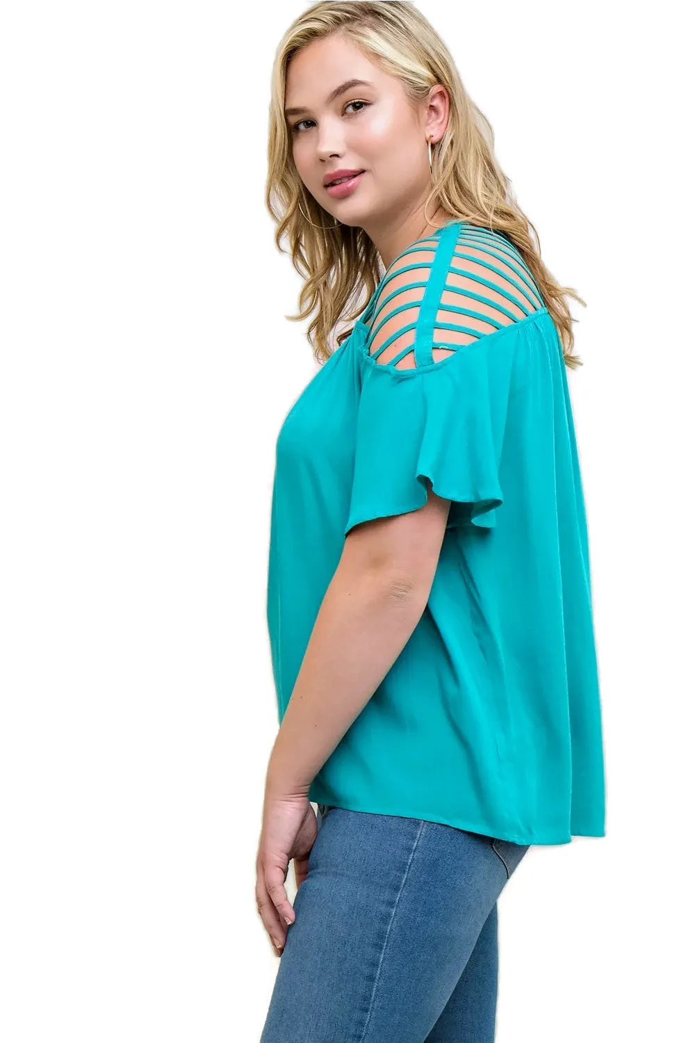 Bohemian Strappy Top, Jade