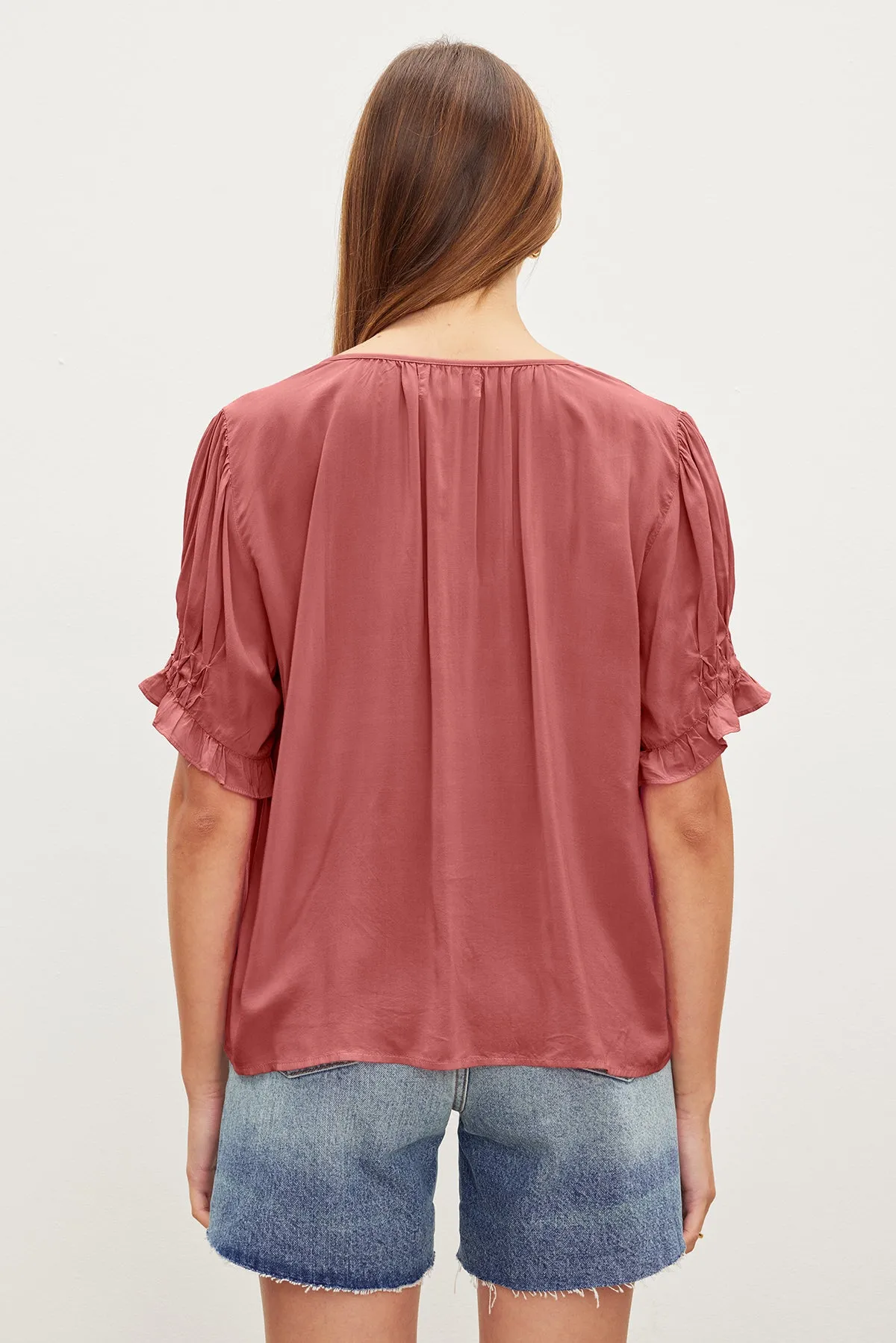 CALISSA SPLIT NECK BLOUSE