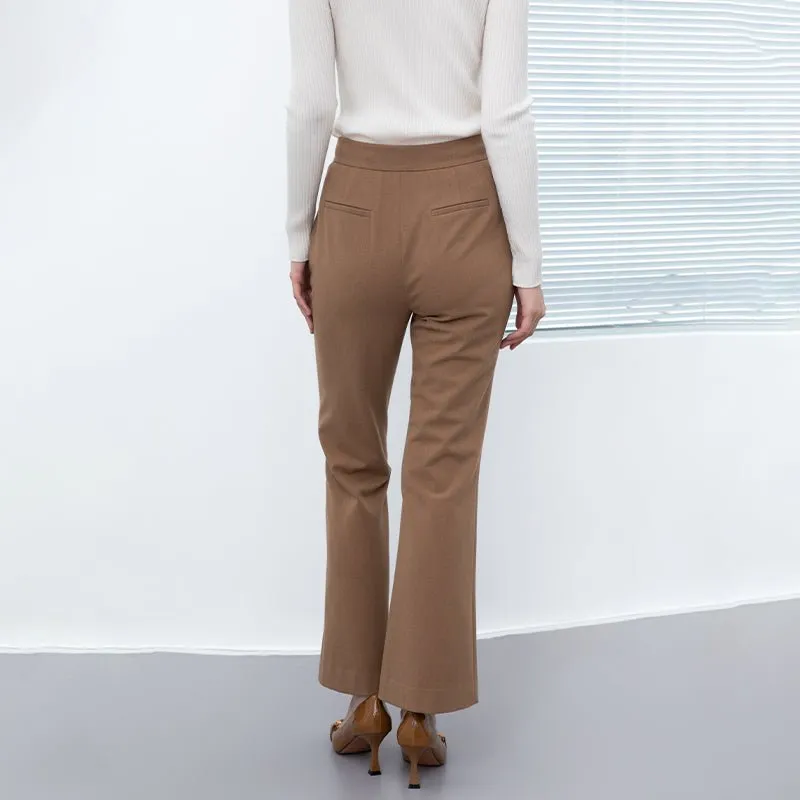 Camel Flare Suit Pants