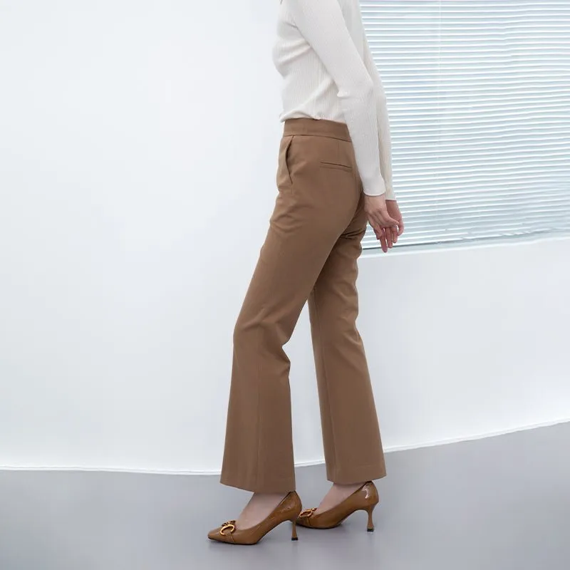 Camel Flare Suit Pants