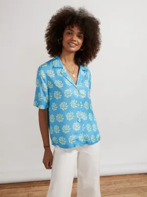 Cammy Blue Geo Floral Top