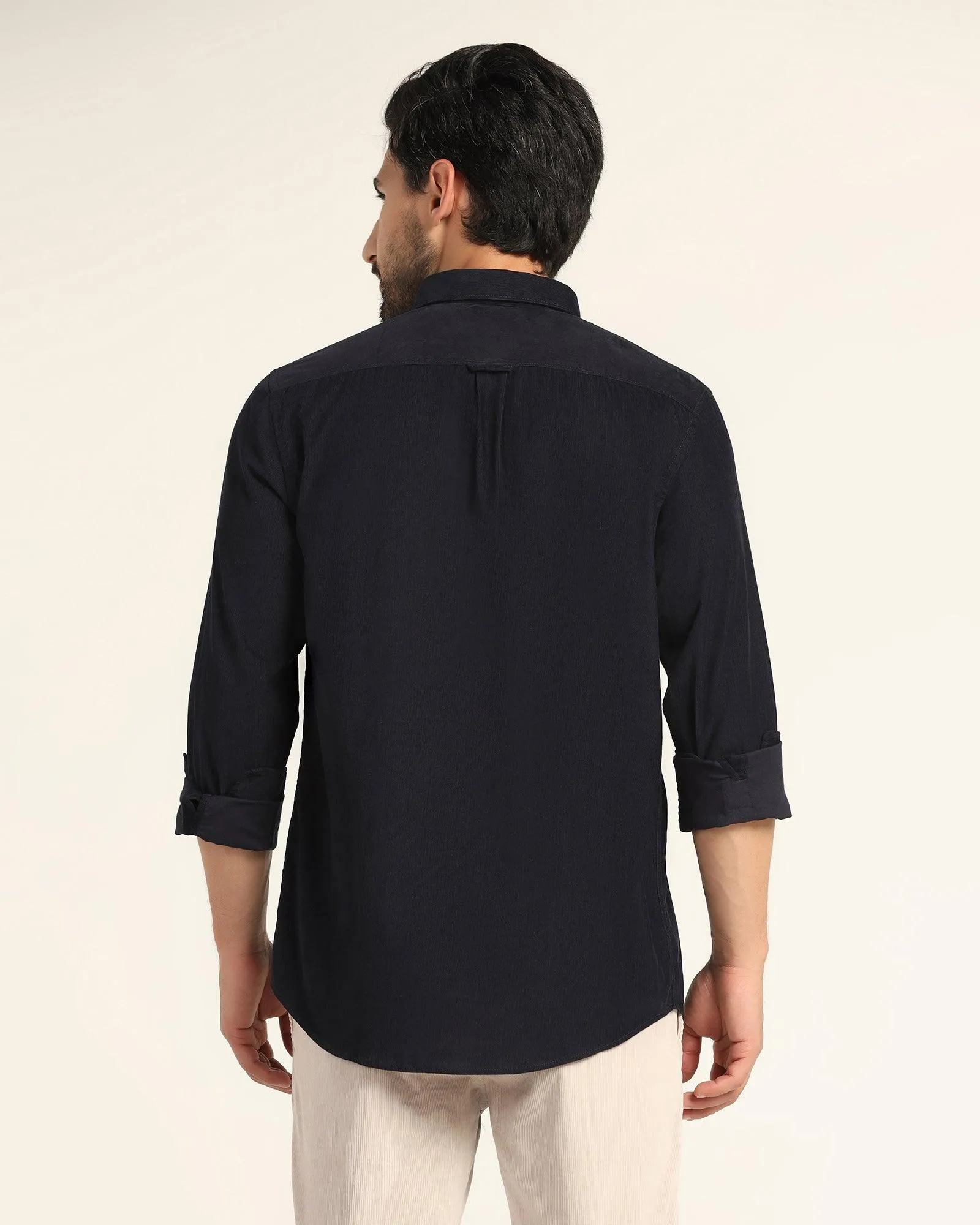 Casual Navy Solid Shirt - Jenga