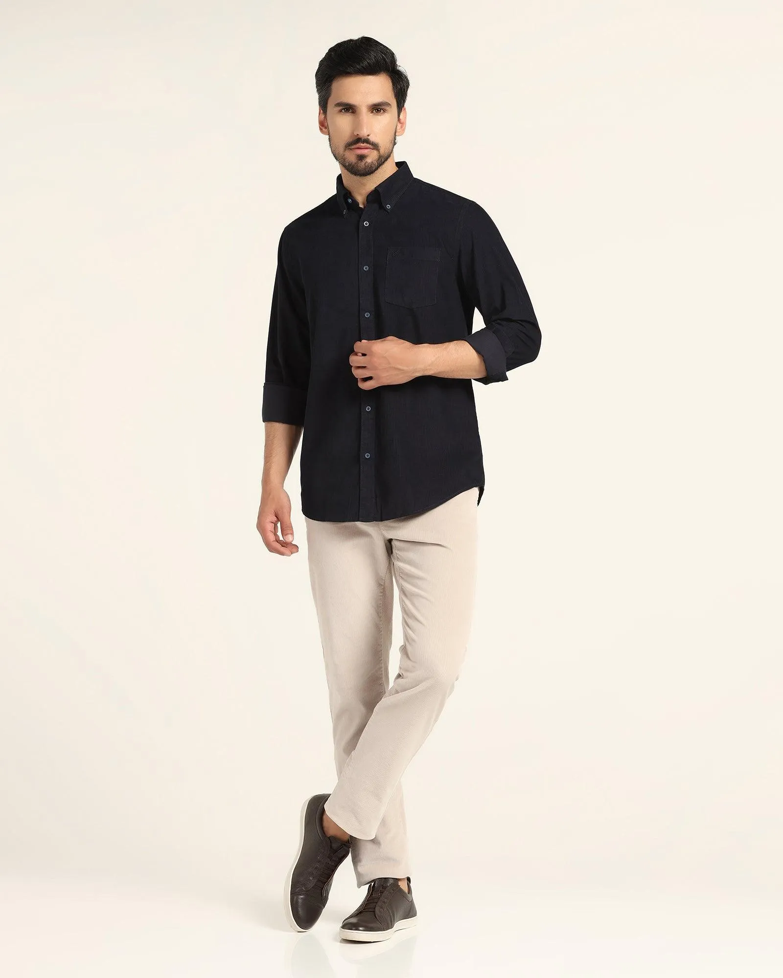 Casual Navy Solid Shirt - Jenga