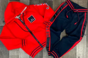 Catox Denim- retro sweatsuit (red/navy) (kids)