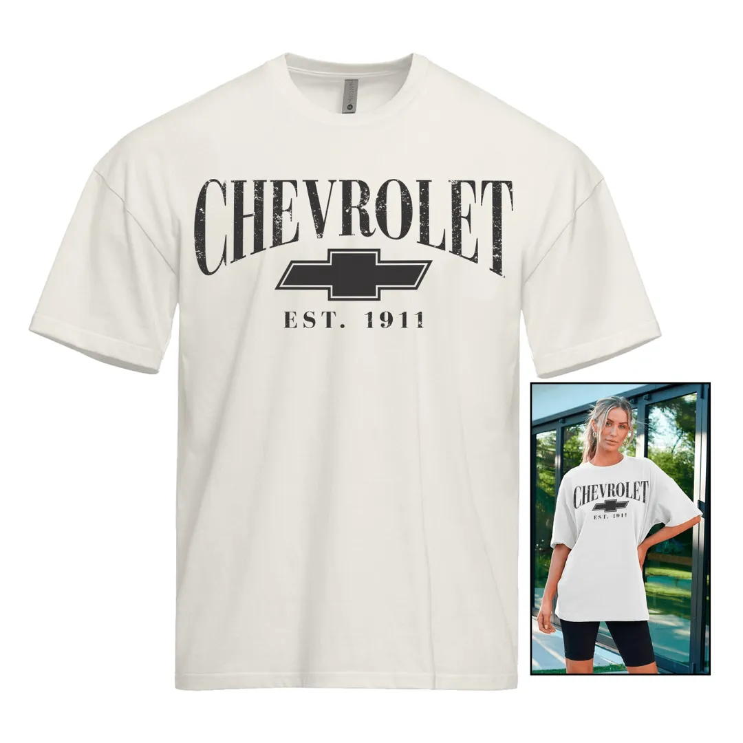 Chevy Ladies Oversized Beige T-Shirt