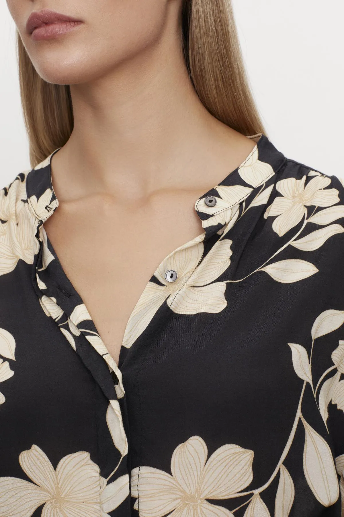 DESTINA PRINTED BUTTON-UP BLOUSE