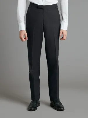 Flat Front Mayfair Suit Pants - Plain Grey