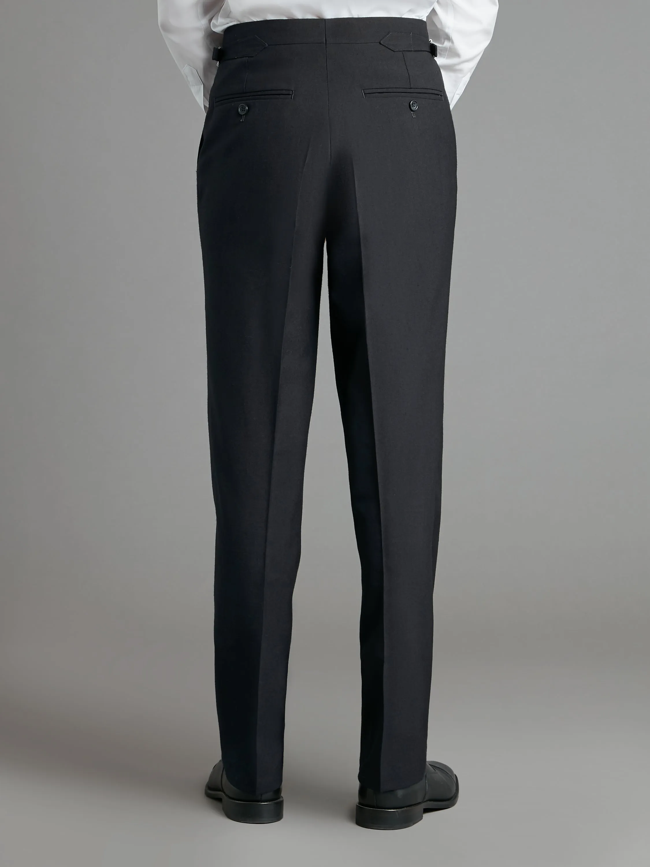 Flat Front Mayfair Suit Pants - Plain Grey