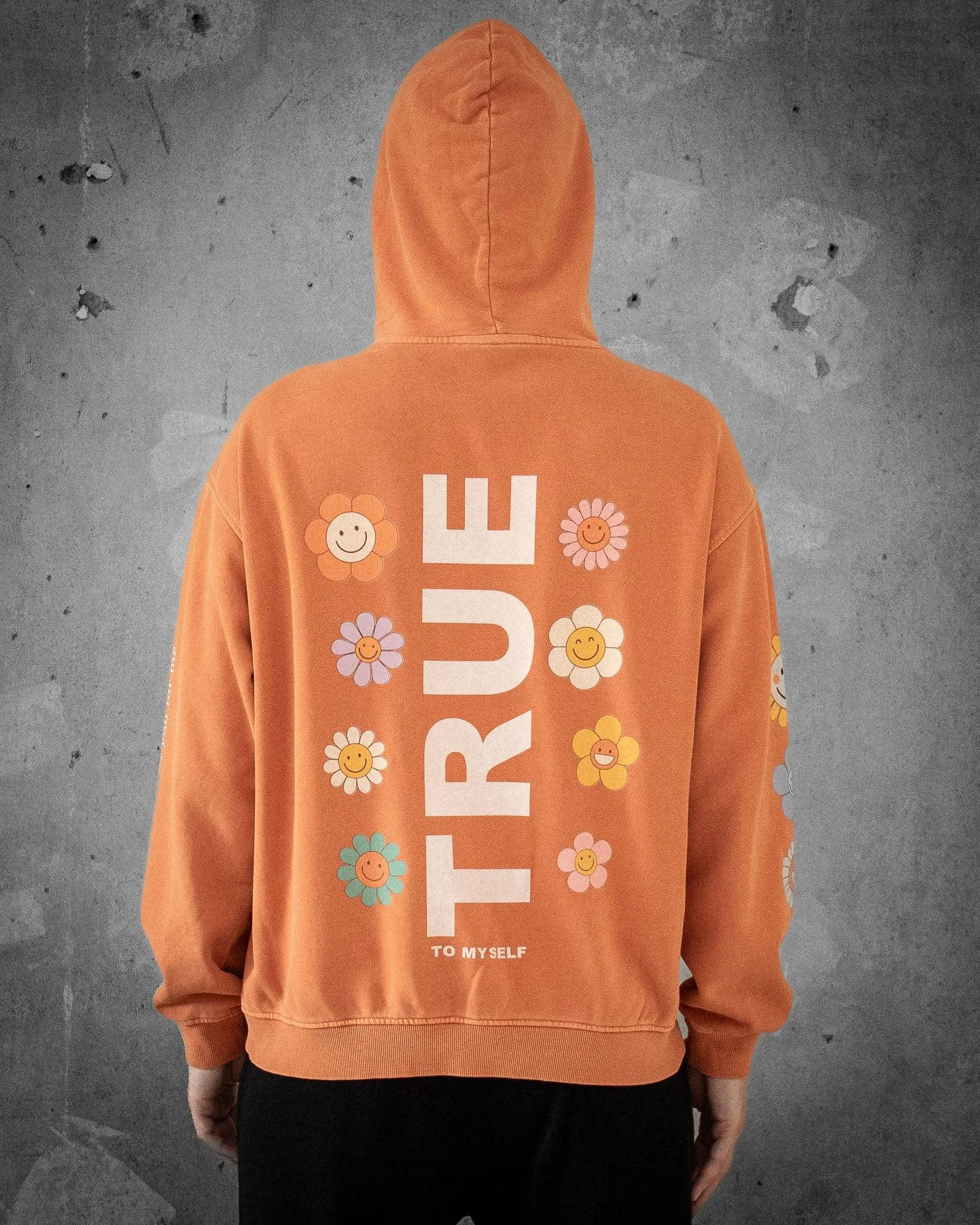 Flower Madness | Oversized Orange Retro Men's Hoodie