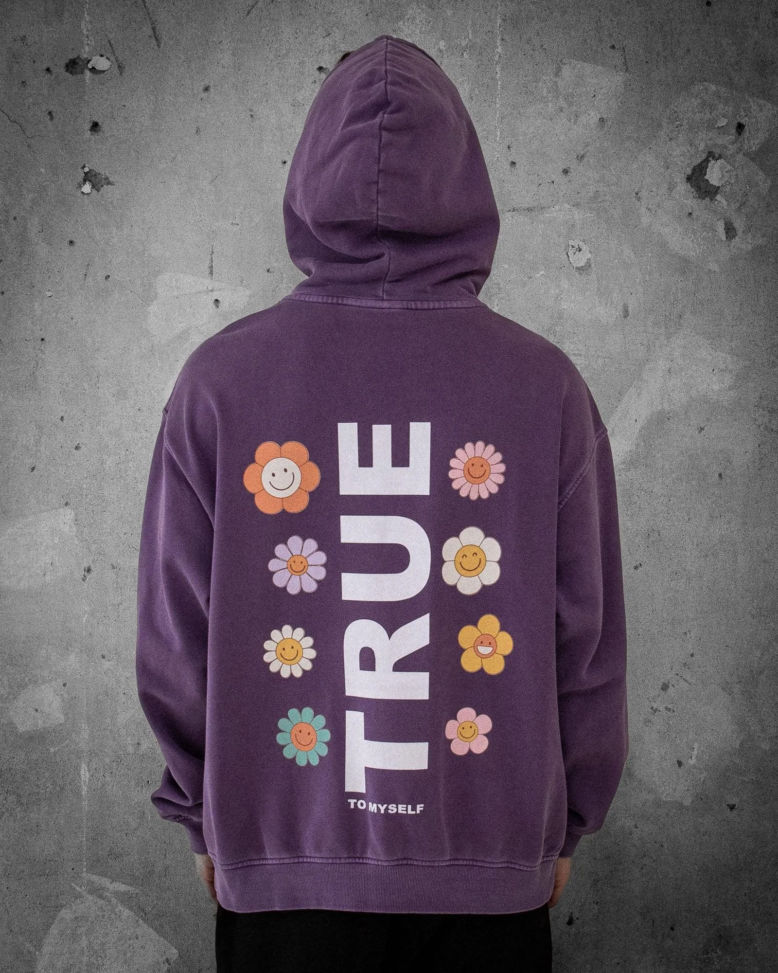 Flower Madness | Oversized Purple Retro Men's Hoodie