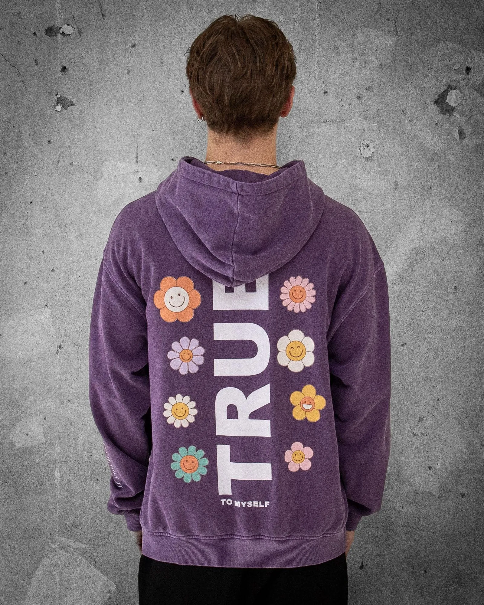 Flower Madness | Oversized Purple Retro Men's Hoodie