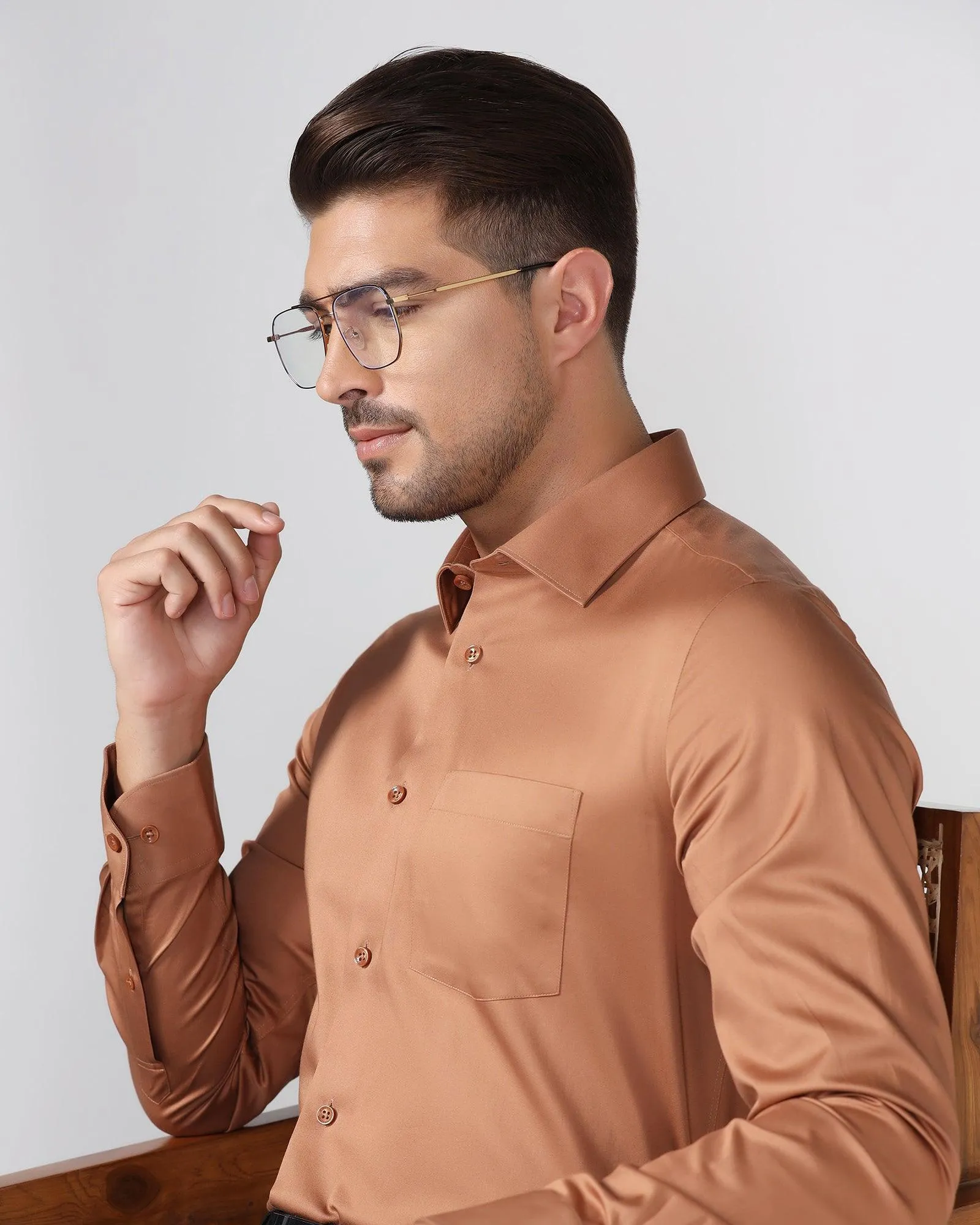 Formal Ochre Solid Shirt - Rolf