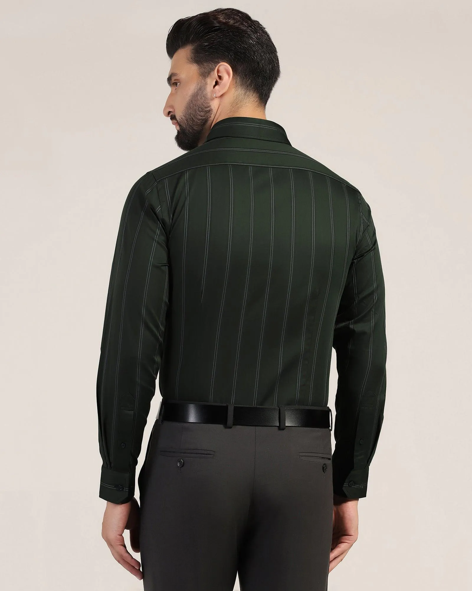 Formal Olive Stripe Shirt - Kolt