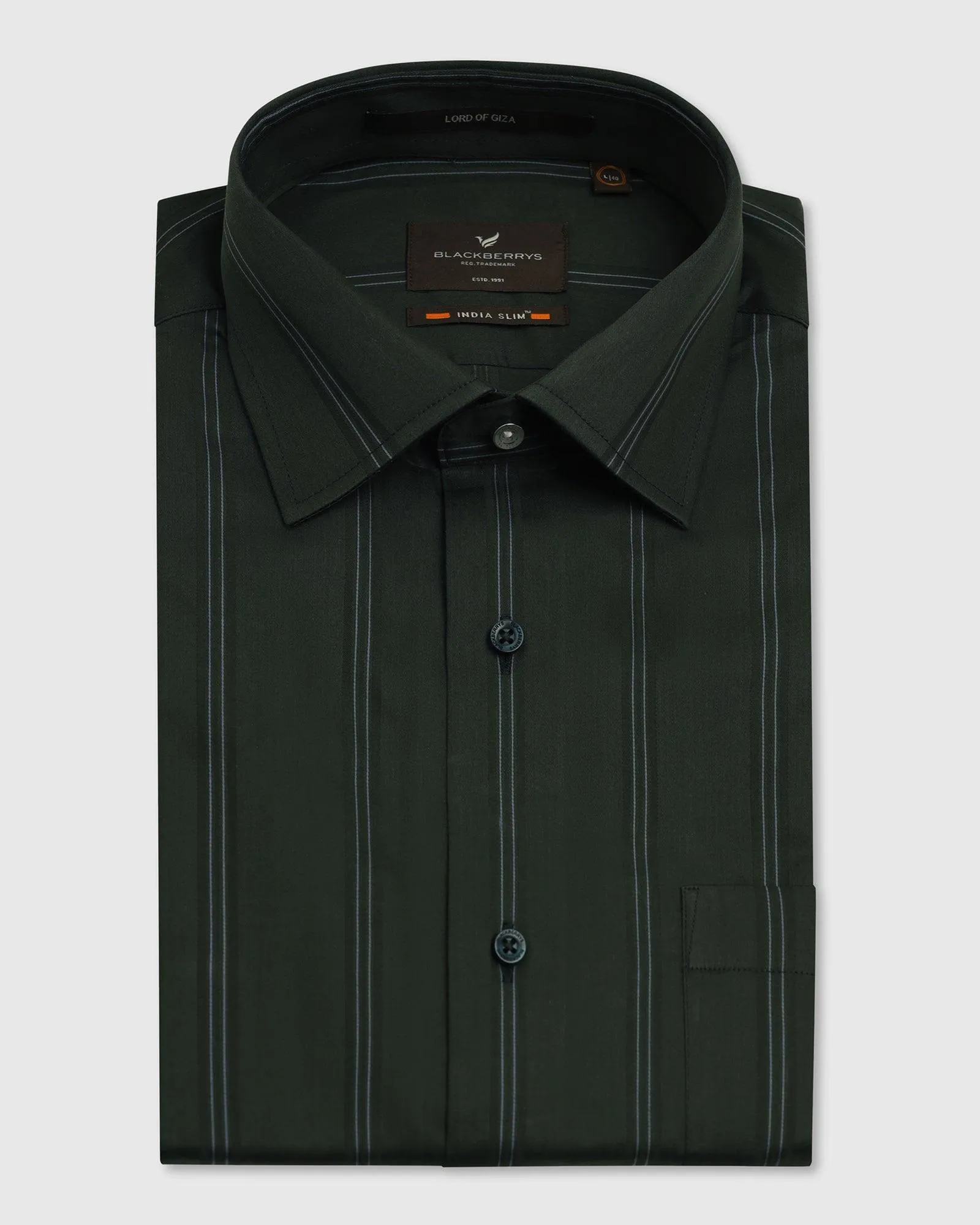 Formal Olive Stripe Shirt - Kolt