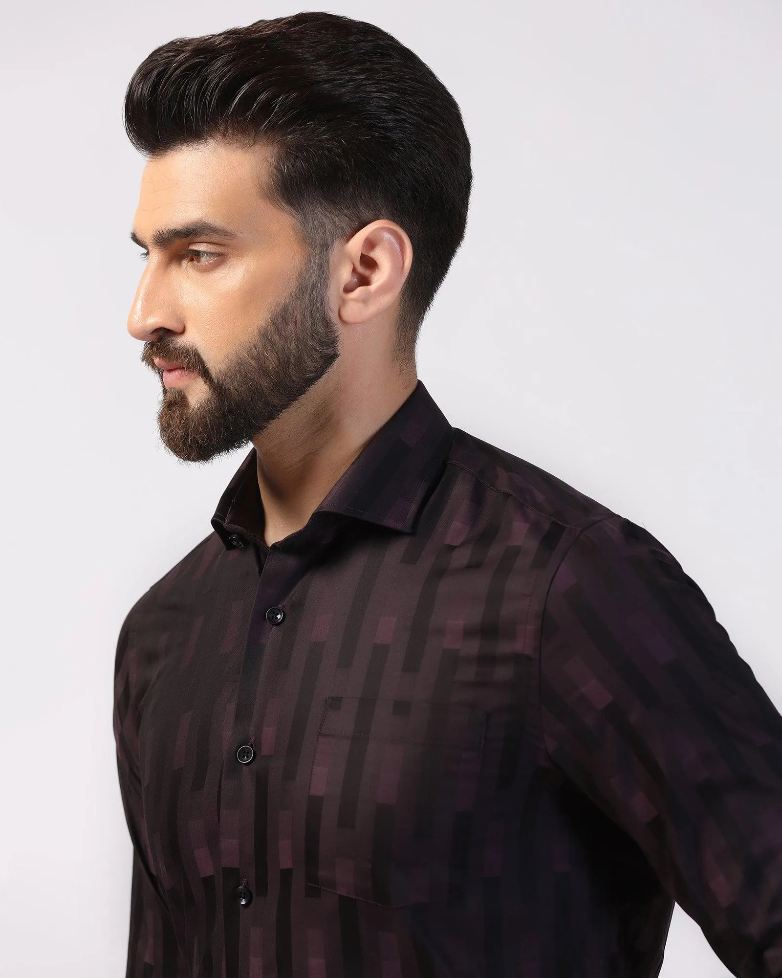 Formal Purple Printed Shirt - Jordan