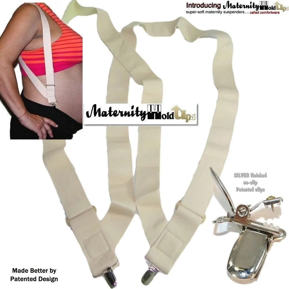 Holdup Maternity Undergarment side-clip Suspenders with Patented No-slip metal clips