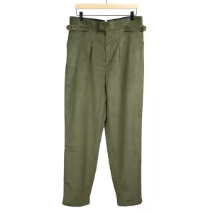 Karl side tab trousers in Green cotton corduroy