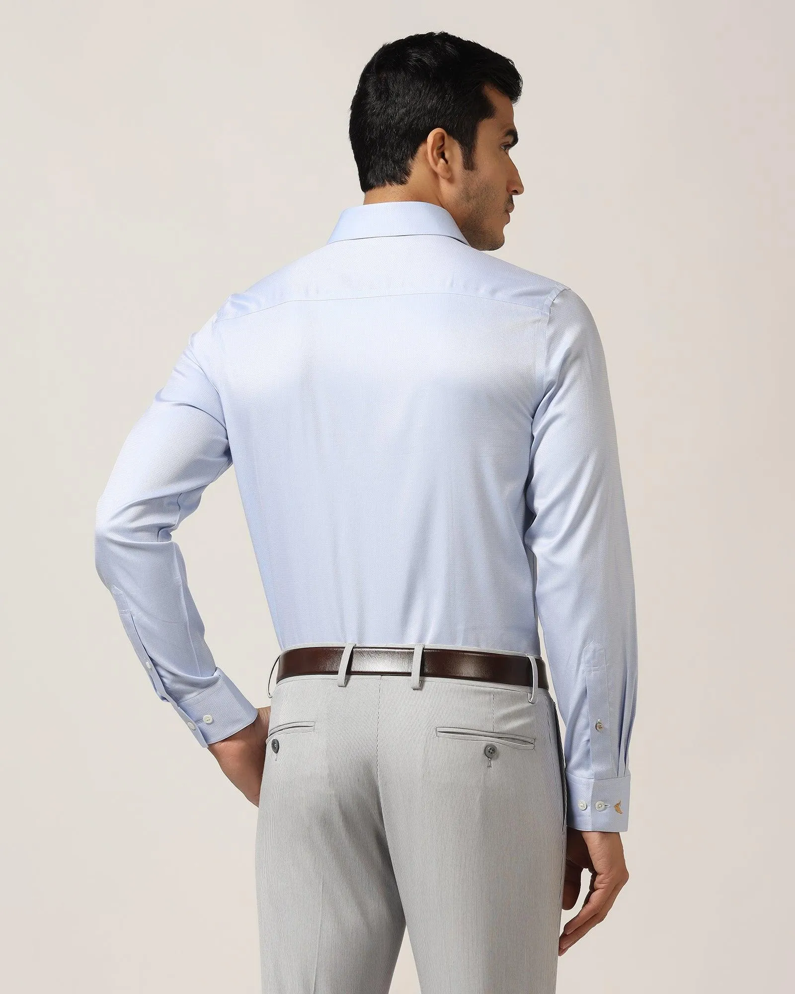 Luxe Formal Blue Textured Shirt - Richmond