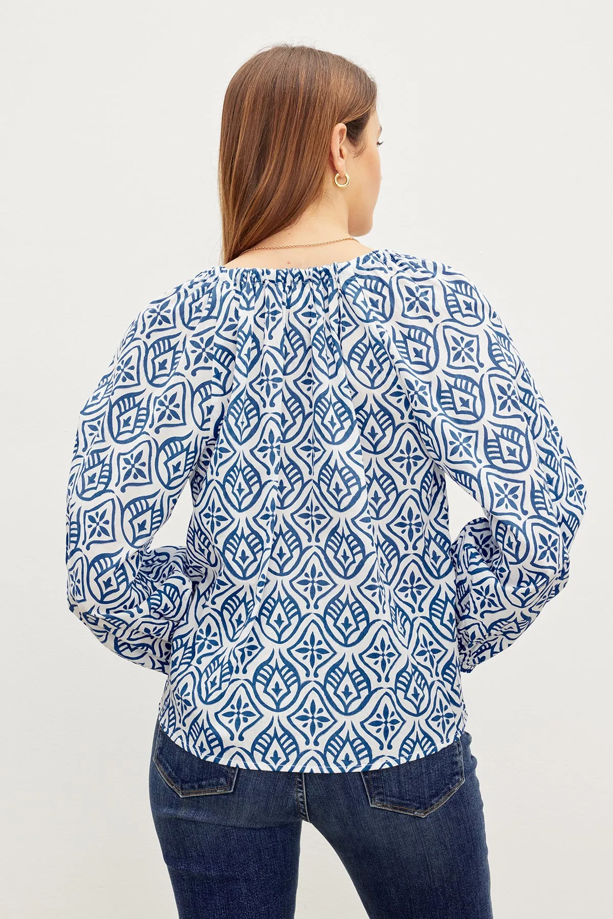 MARIAN PRINTED BUTTON FRONT TOP