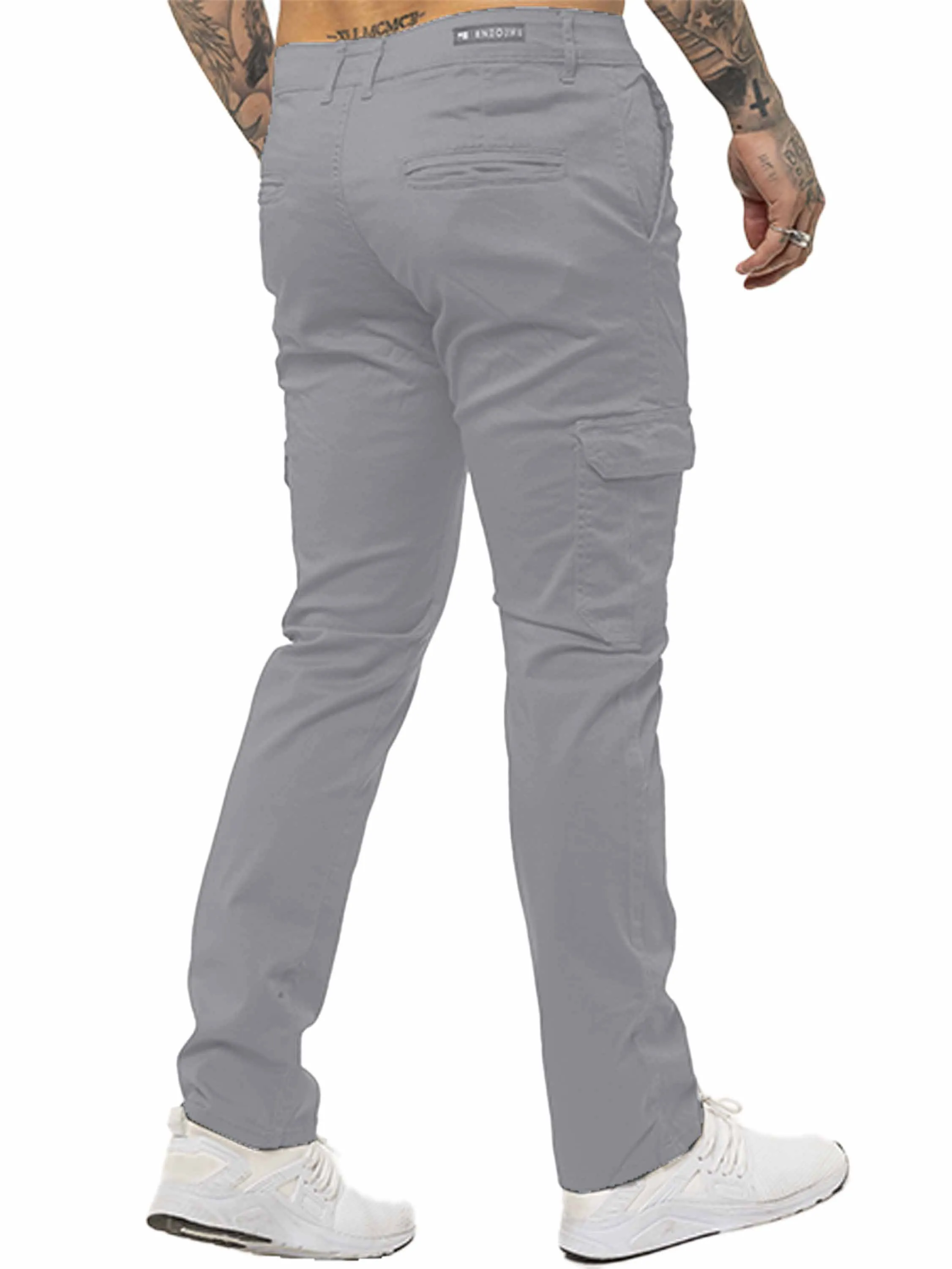 Mens Cargo Combat Slim Fit Trousers | Enzo Designer Menswear