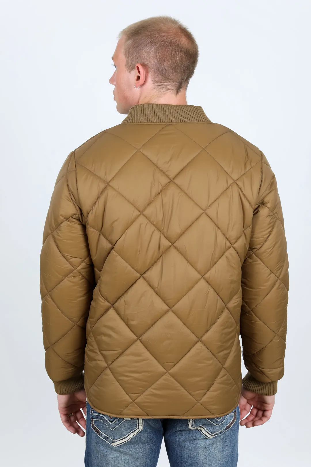 Mens Insulated Reversible Jacket - Beige