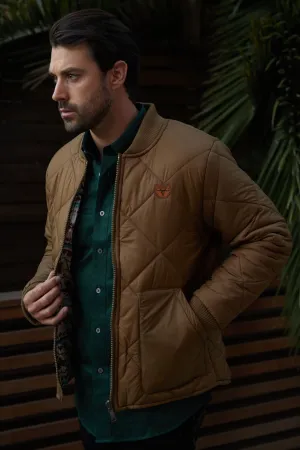 Mens Insulated Reversible Jacket - Beige