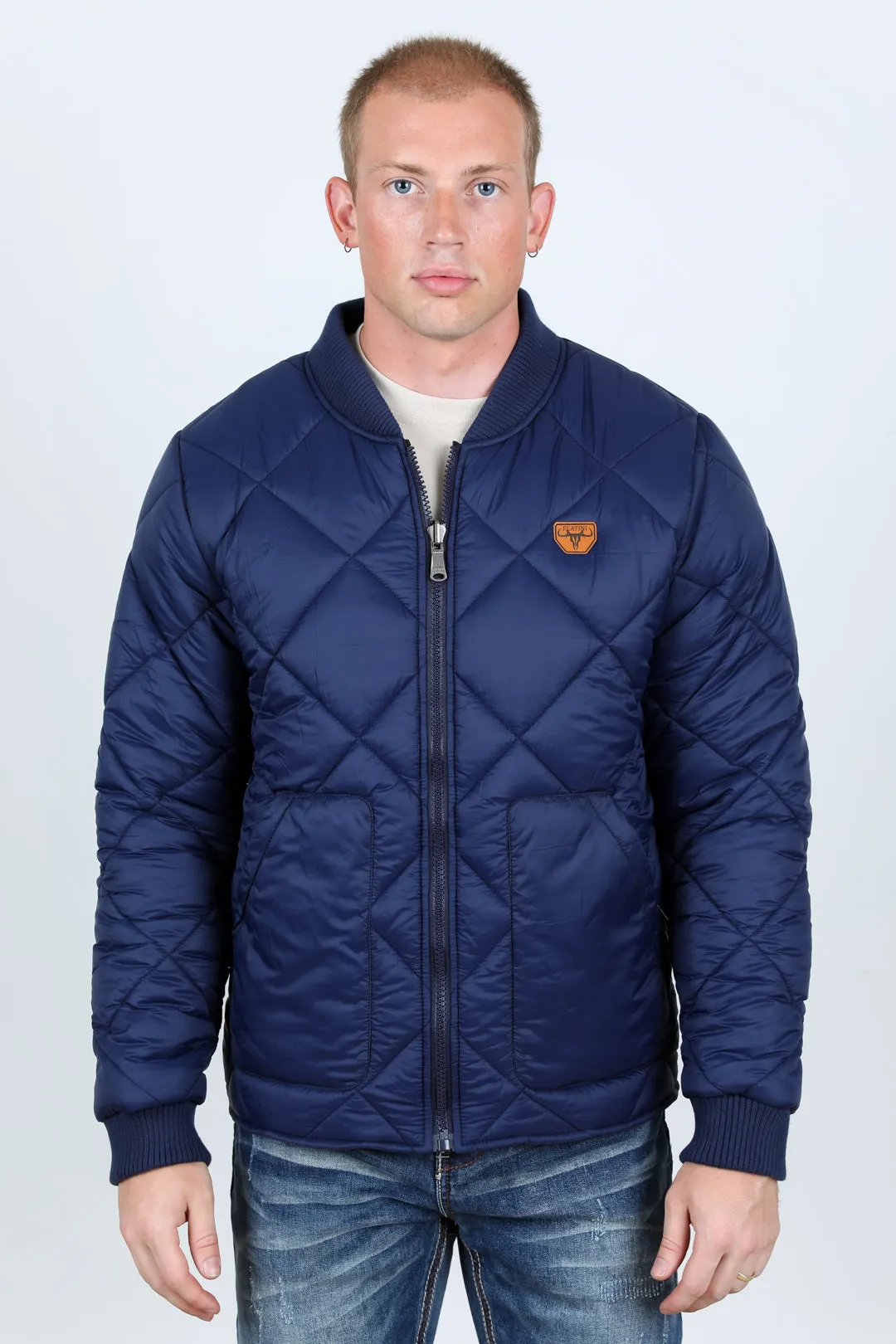 Mens Insulated Reversible Jacket - Navy