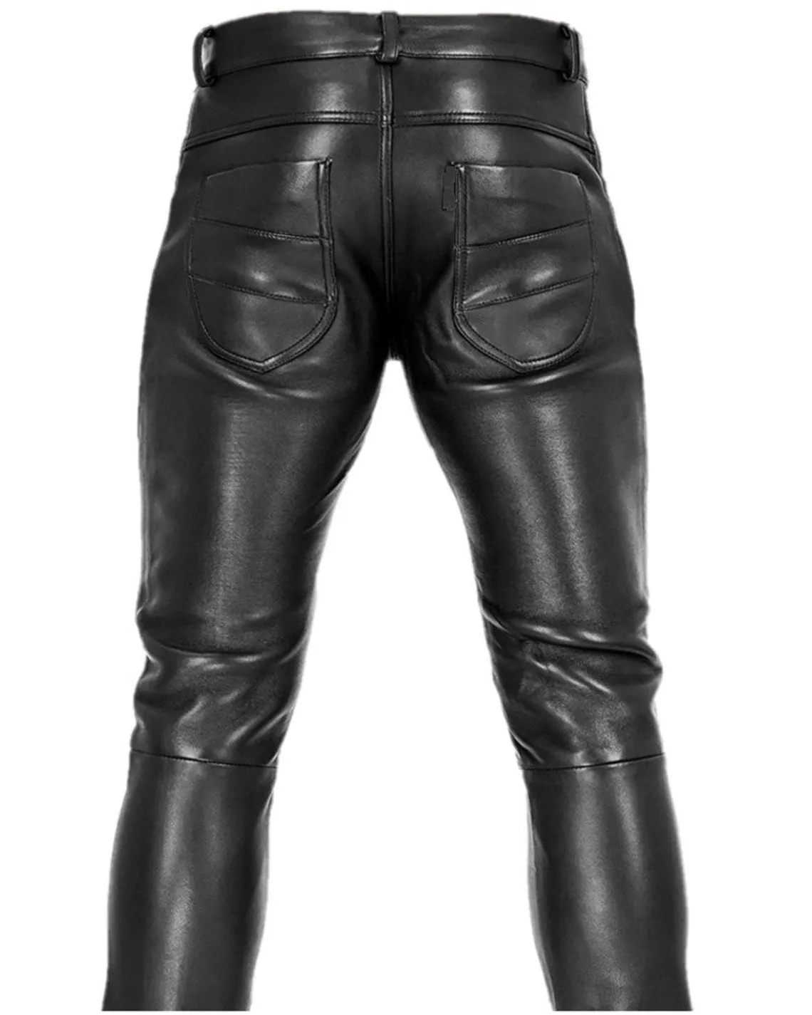 Men's Soft Leather Genuine Sheep Leather Party Pants Slim Fit Real Leather Pant