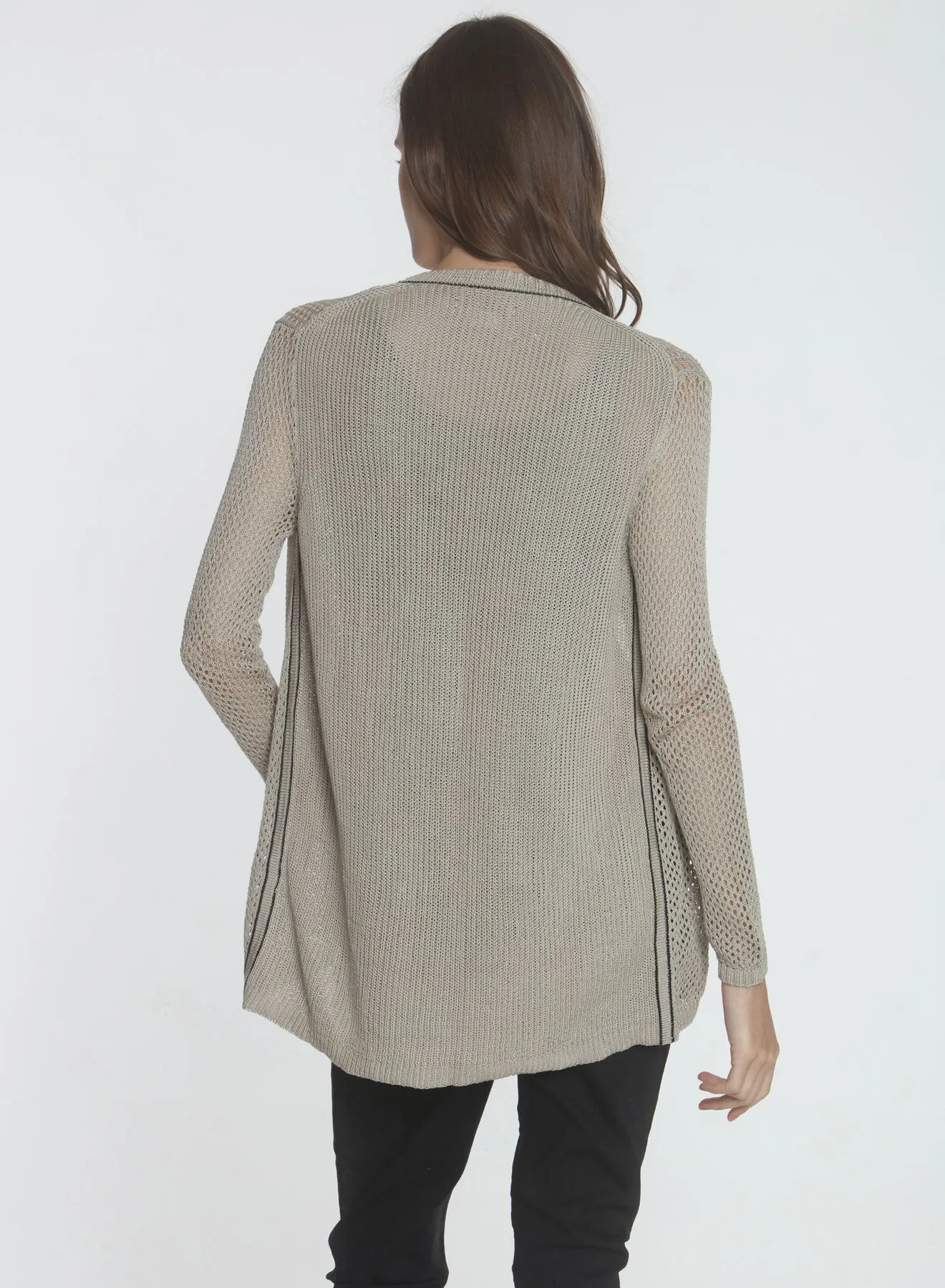 Molly Mesh Cardigan - Almond