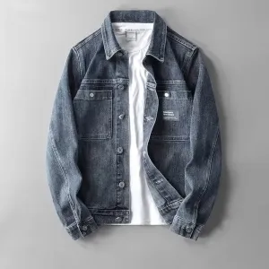 New Men's Denim Coat Retro Handsome Jacket