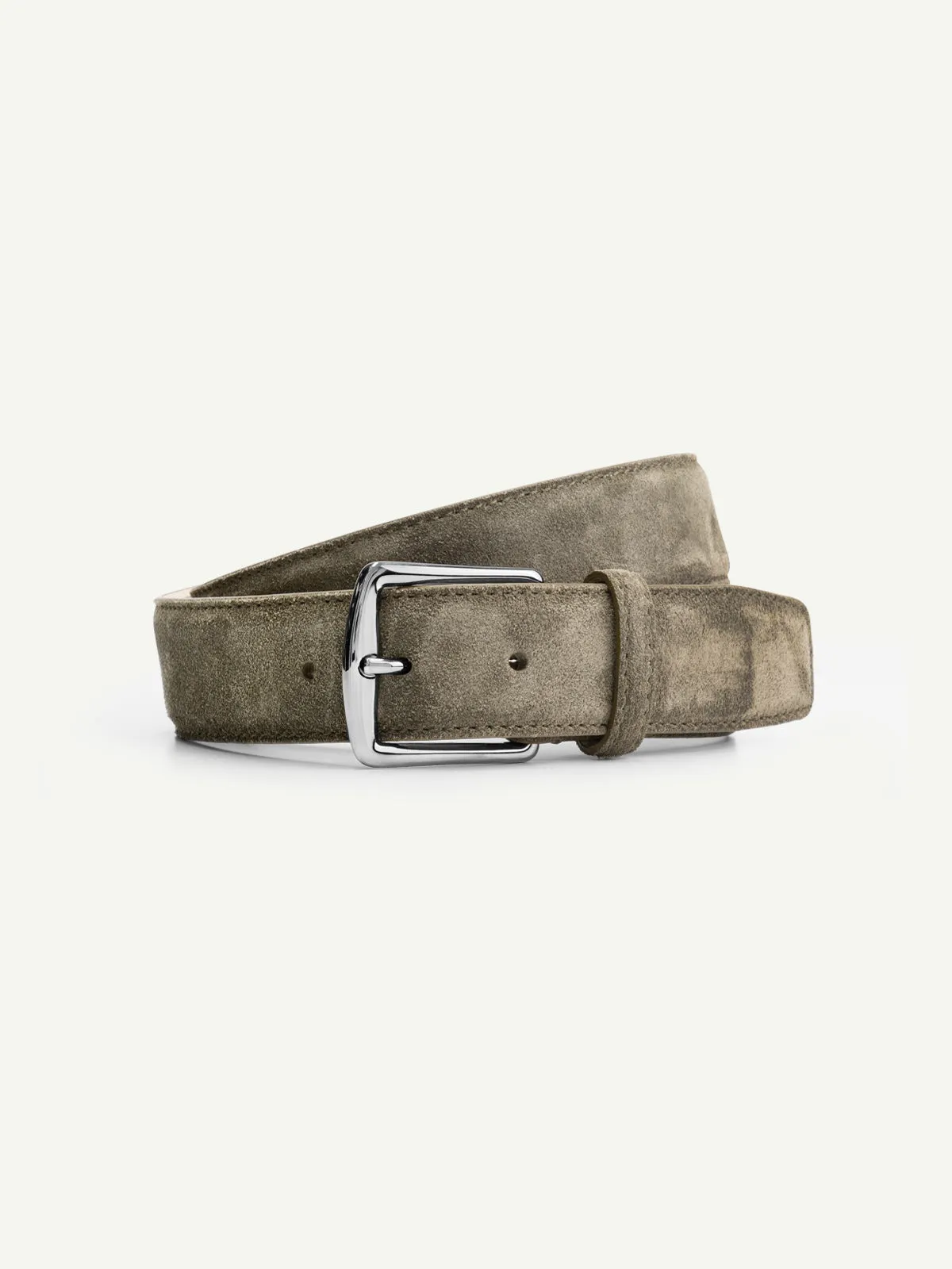 Olive Suede Leather Belt