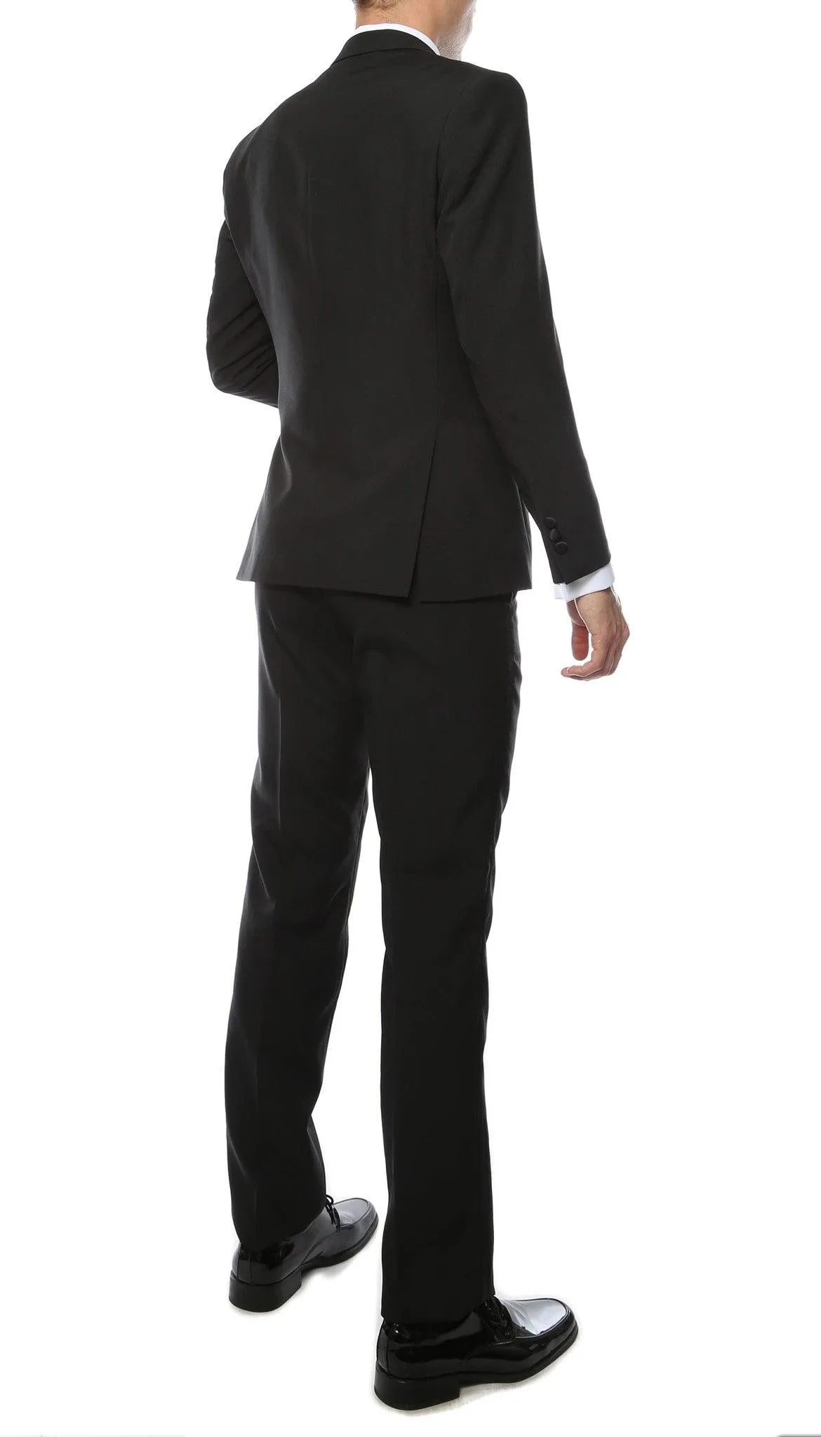 Paul Lorenzo MMTUX Black Slim Fit 2pc Tuxedo