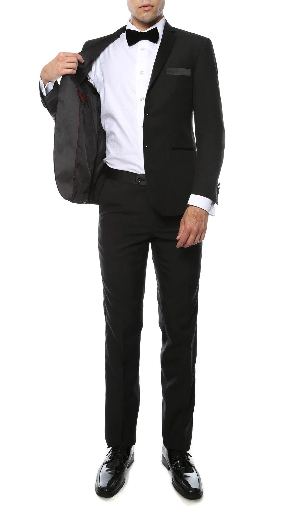 Paul Lorenzo MMTUX Black Slim Fit 2pc Tuxedo