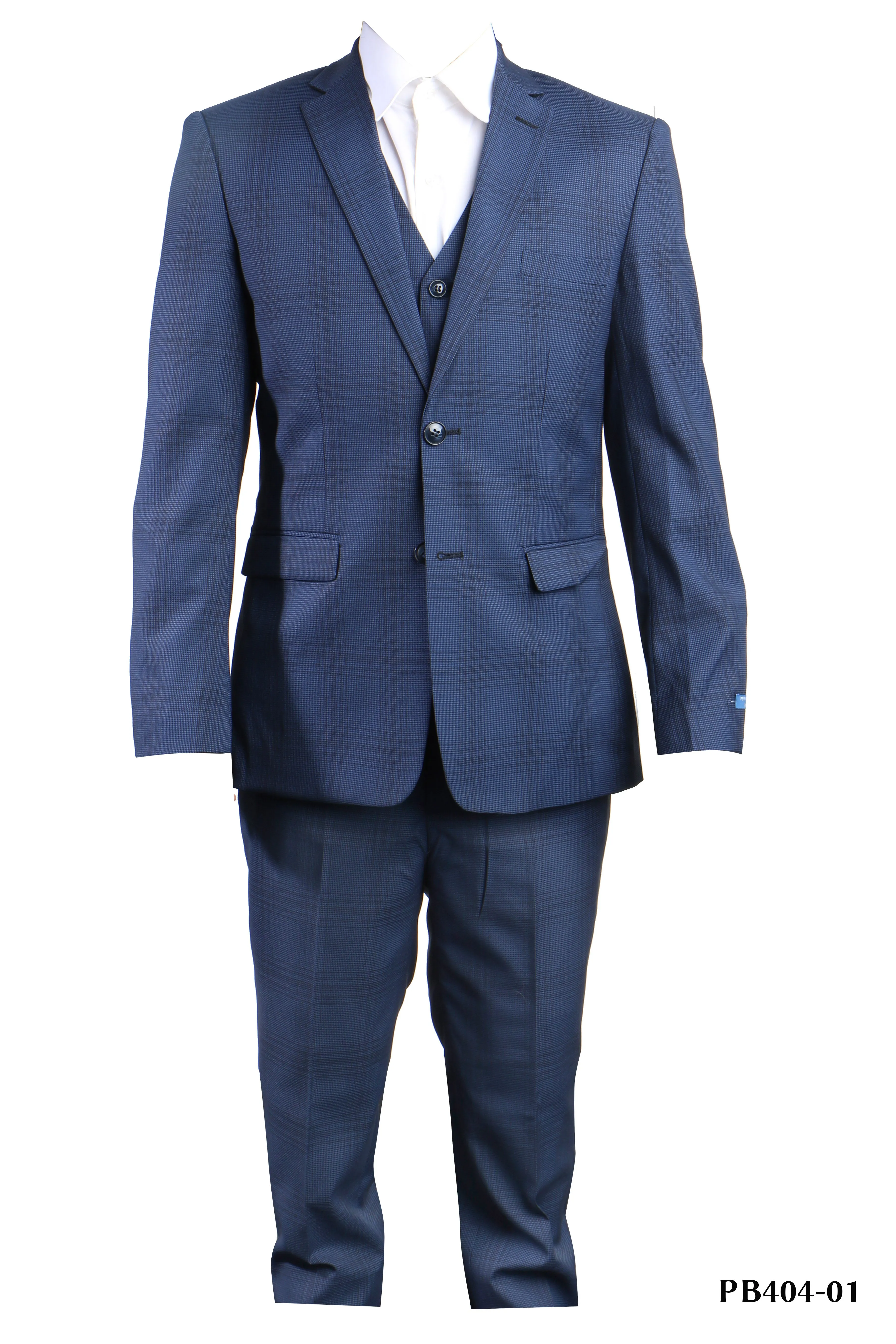 Perry Ellis Portfolio Nail Head- 3 Piece Suit (Teens)