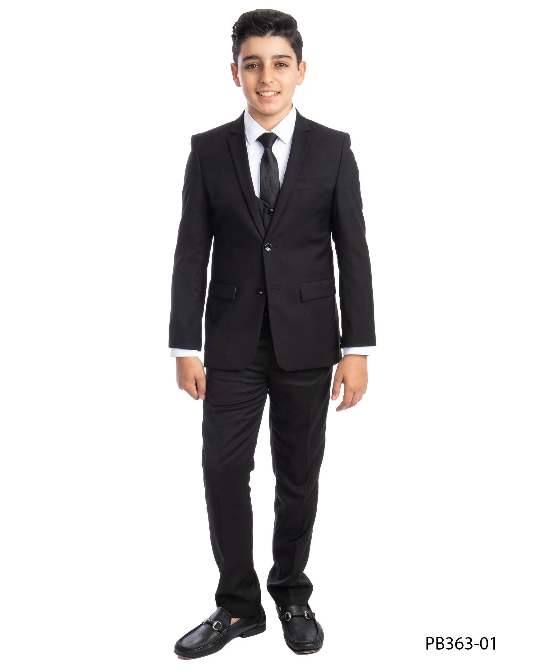 Perry Ellis Portfolio Solid 5-Piece Slim Fit Suit (Big Boys)