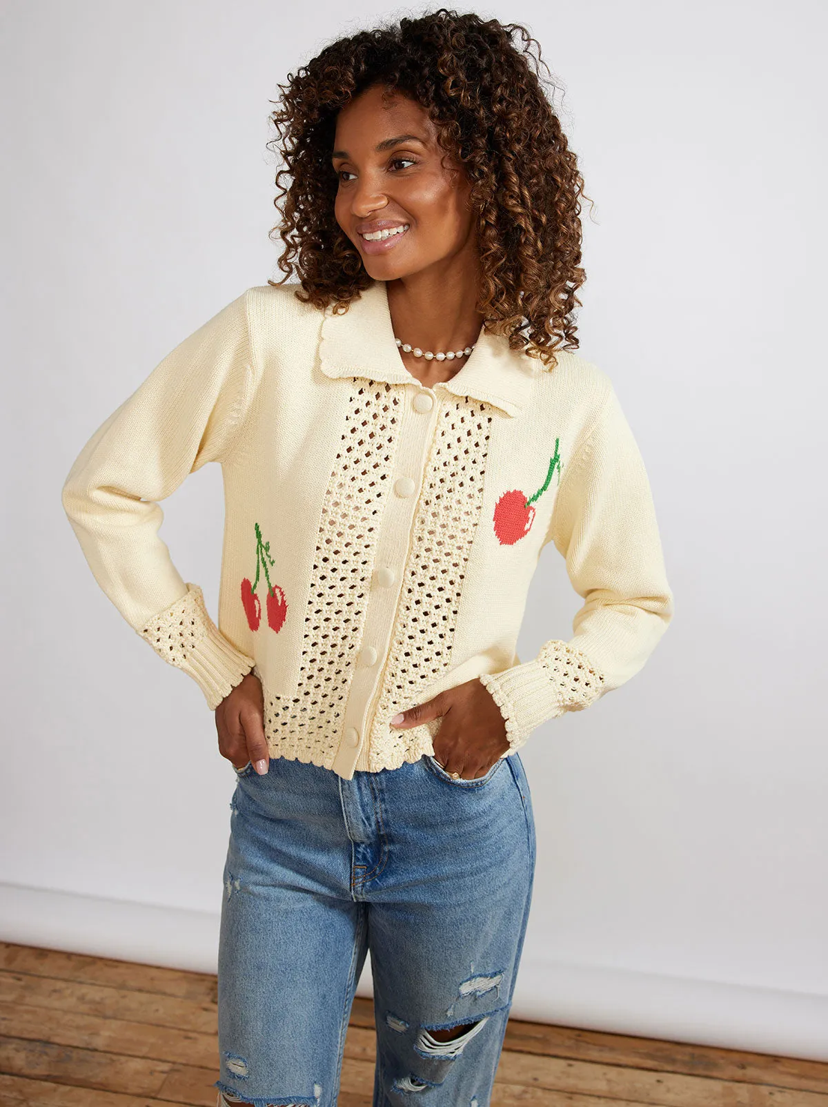 Polly Cherry Knit Cardigan