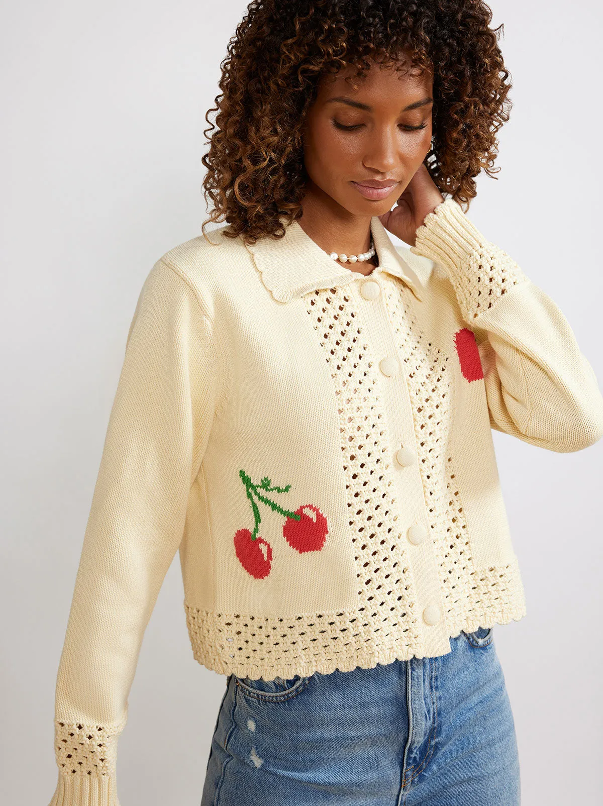 Polly Cherry Knit Cardigan