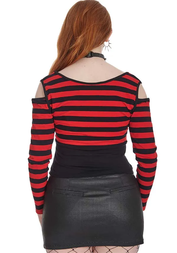 Rebel Chic [Red/Black] | STRIPED TOP*