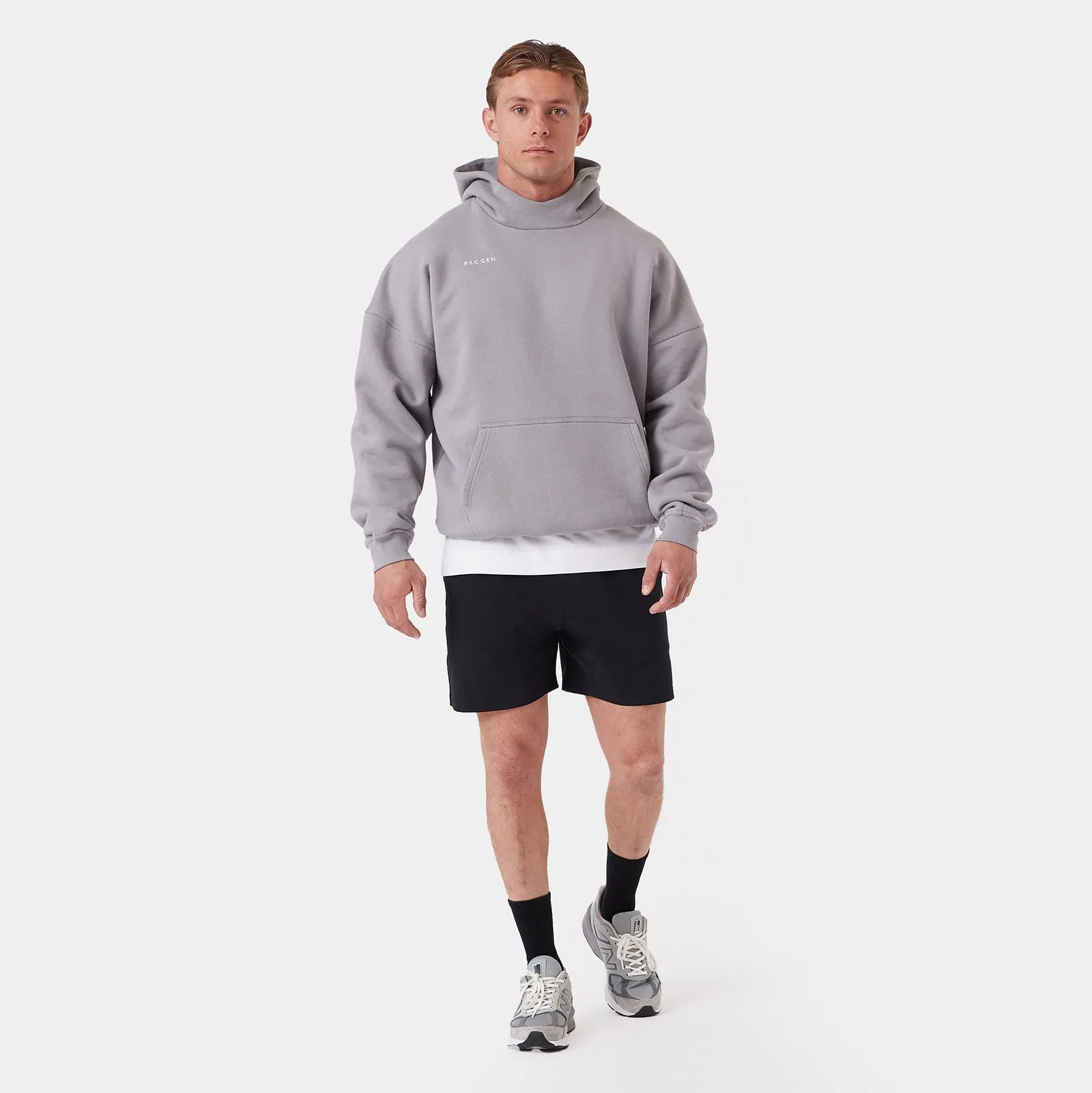 REC GEN - Mass Fleece Hood Chalk Grey