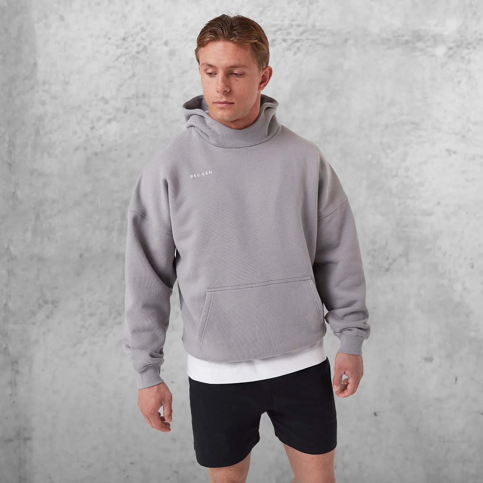 REC GEN - Mass Fleece Hood Chalk Grey