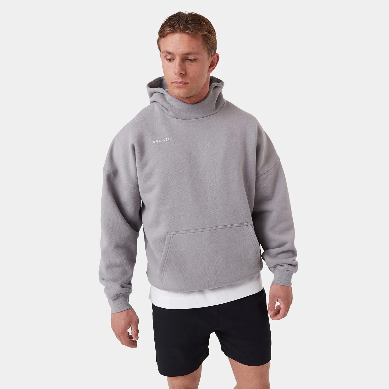 REC GEN - Mass Fleece Hood Chalk Grey