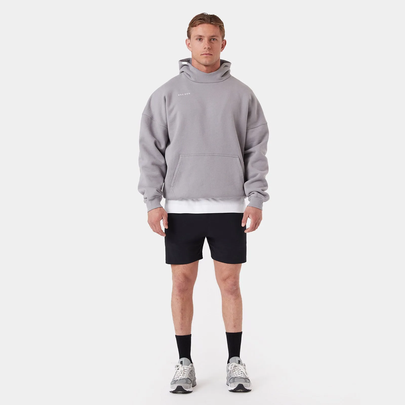 REC GEN - Mass Fleece Hood Chalk Grey