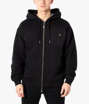 Relaxed Fit- Zip Through Hoodie