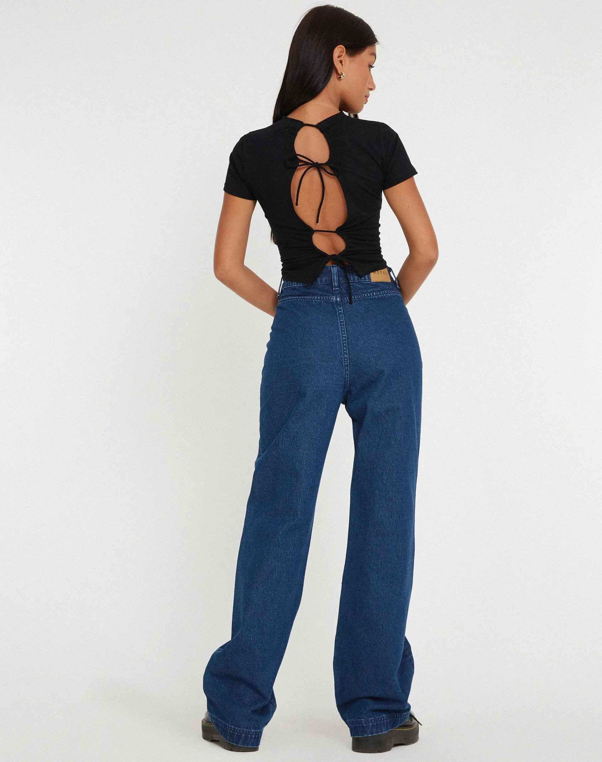 Retro Pocket Flare Jeans in 90's Indigo