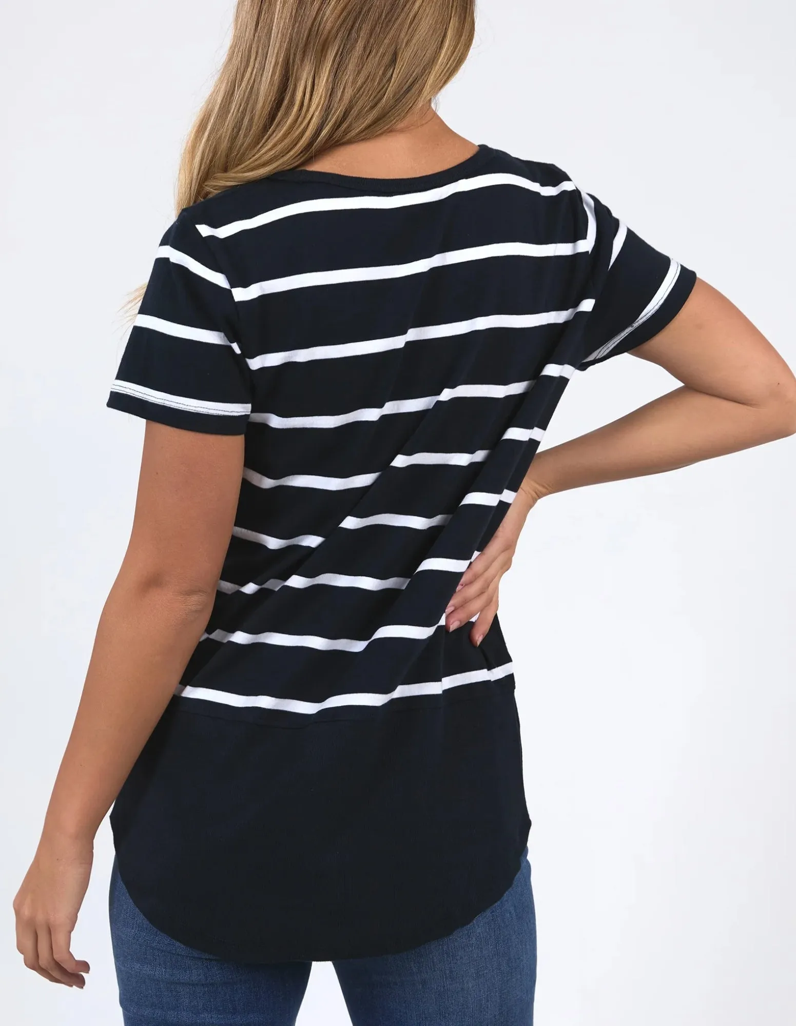 Rib Short Sleeve Tee - Stripe