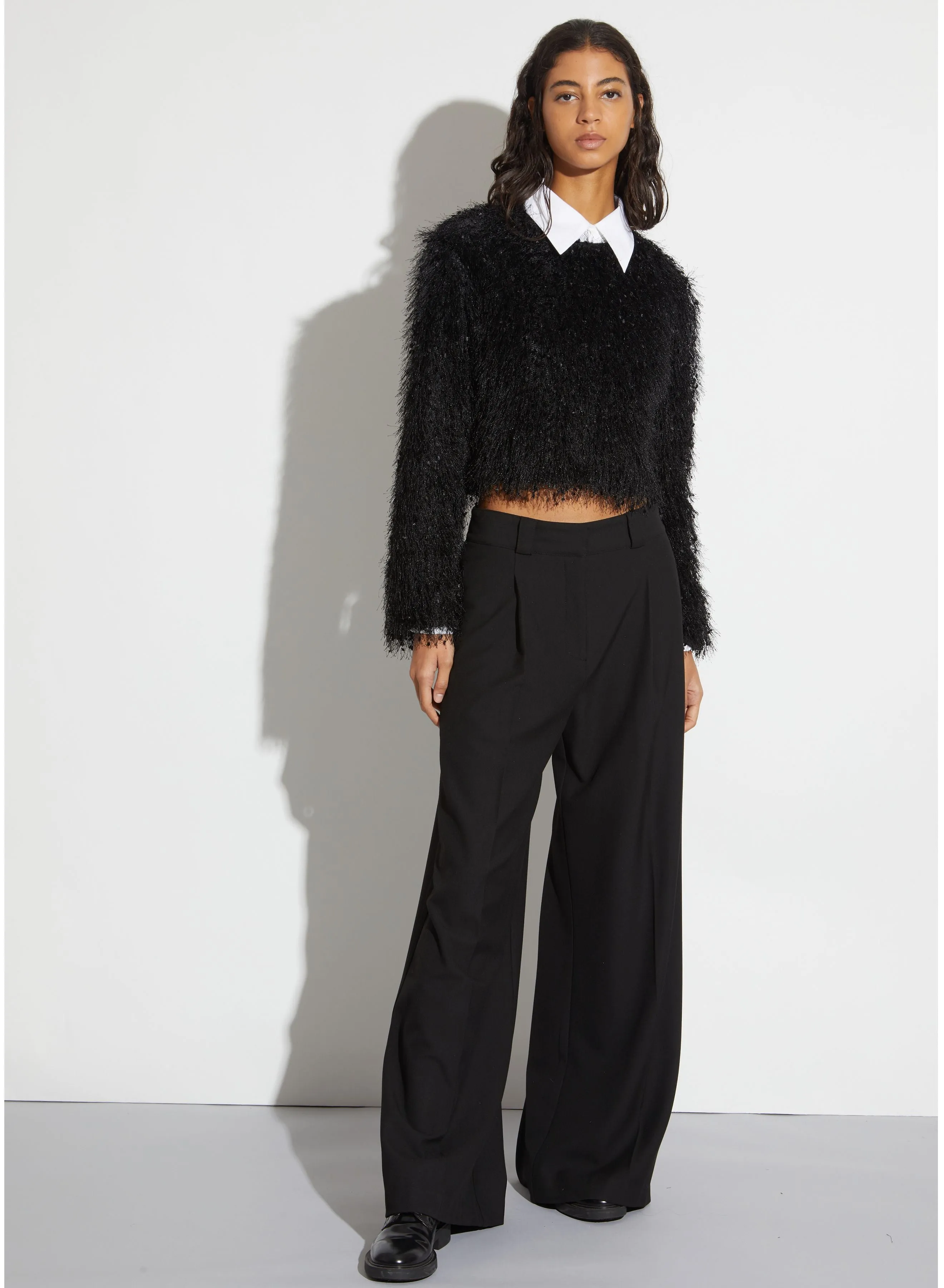 Saint Art New York - Tiffany Mid-Waisted Wideleg Trouser in Black