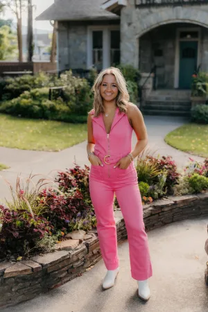 Show Me Your Mumu Jacksonville Cropped Jumpsuit - Hot Pink