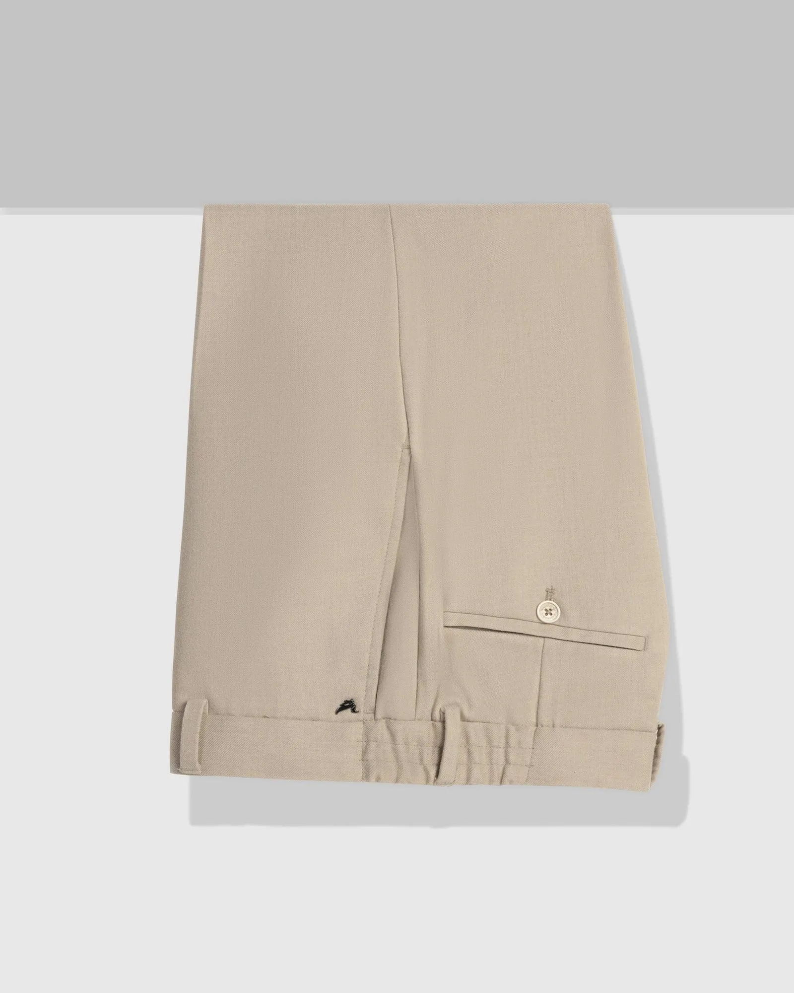 Slim Comfort B-95 Formal Beige Solid Trouser - Thunderbird